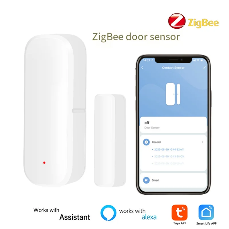 ABRB-Zigbee Door Sensor Window Sensor Tuya Door Opener Detector Wireless Smart Door Sensor Alarm For Home Security&Automation