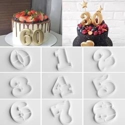 New Large Digital Number 0 To 8 Cake Mold Cartoon Fondant Frosted Cookie Cutting Die Cake Decorating Tools Baking Biscuit Mold