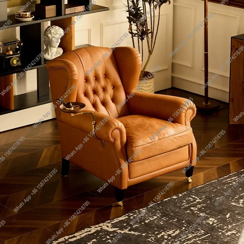 

N49 J Designer Cigar Chair Full Leather Godfather Chair High-end Villa Living Room Study Single Sofa Tiger Chair