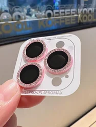 2-3Pcs For Iphone Lens Film Glitter Diamond 13promax Rear Camera 14 Protective Film 15 All-inclusive 12promax Lens Sticker Plus