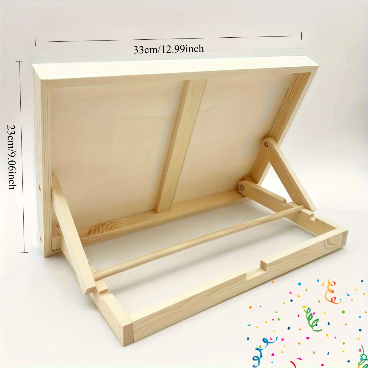 1PC Portable Wooden Easel, Foldable Desktop Sketching Stand with Tilting Board, Durable Wood Fiber Material for Drawing Supplies