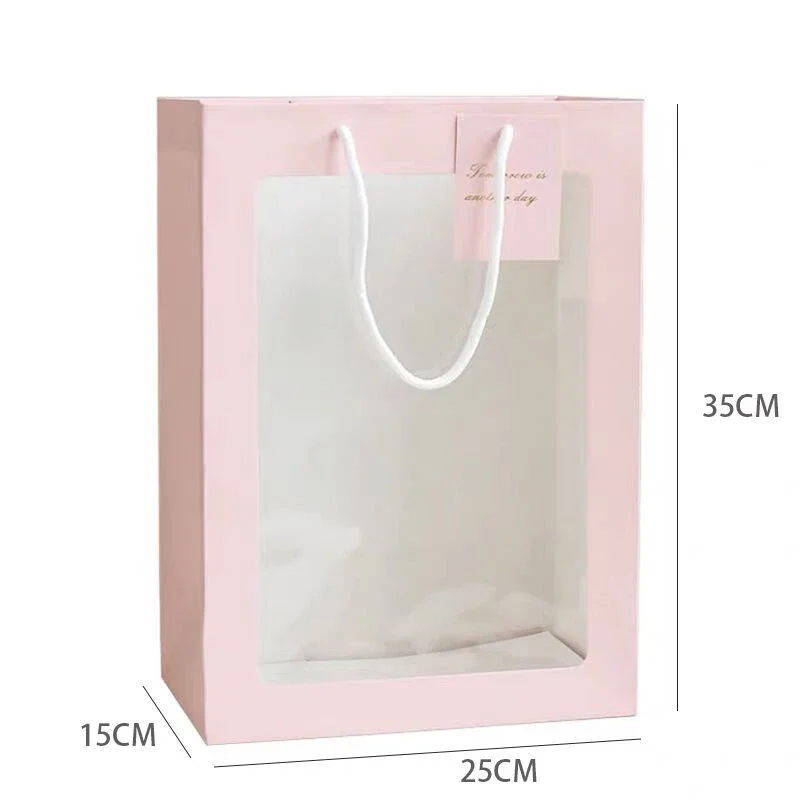 5 Visiable Window Tote Bag Gift Bag for Toy Flower Window Bag Clear Gift Bag Bouquet Packaging Bag