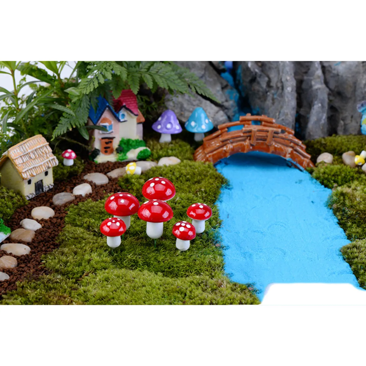 20Pcs Realistic Foam Mushrooms for Fairy Garden Decor Miniature Mushroom Set Colorful Glossy Garden Sculptures for Terrariums