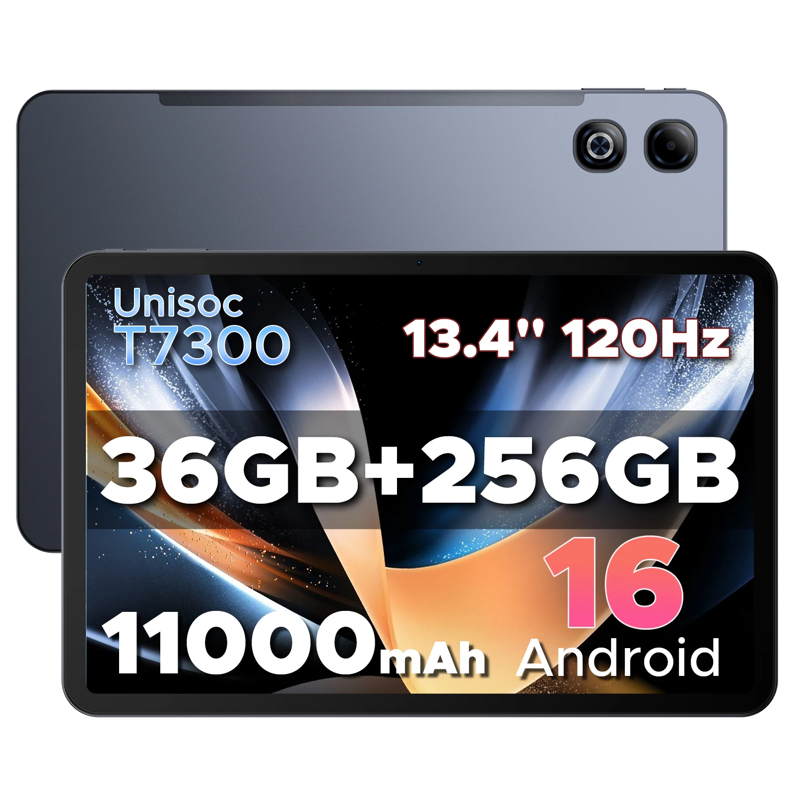 DOOGEE U13 Pro 2-in-1 tablet-pc, 13,4 inch 120Hz scherm, 11000mAh batterij, Android 16, 36GB RAM (6+30), 256GB ROM, Gemini AI, Widevine L1, Netflix ondersteuning, Smart Pad PC