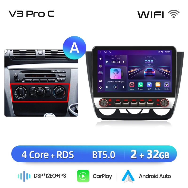 Junsun 13.1″ QLED draadloze CarPlay Android Auto autoradio voor BMW 1-serie E87 E81 E82 E88 2004-2011 intelligente systemen DSP SWC
