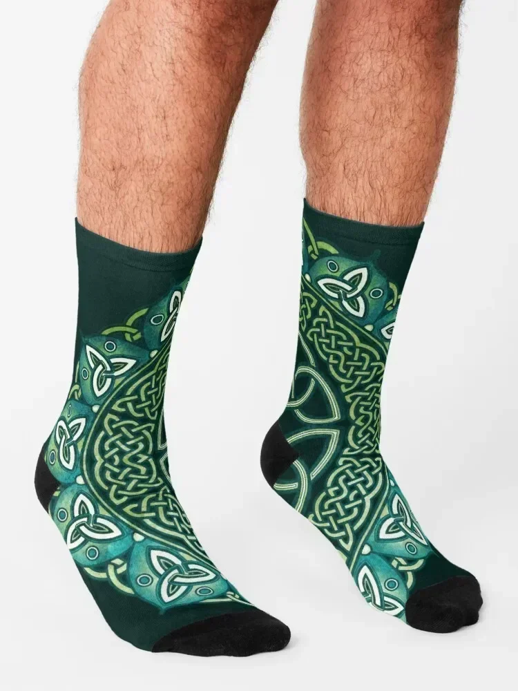 Celtic Mandala Socks Stockings Run bright garter warm winter Socks Woman Men's