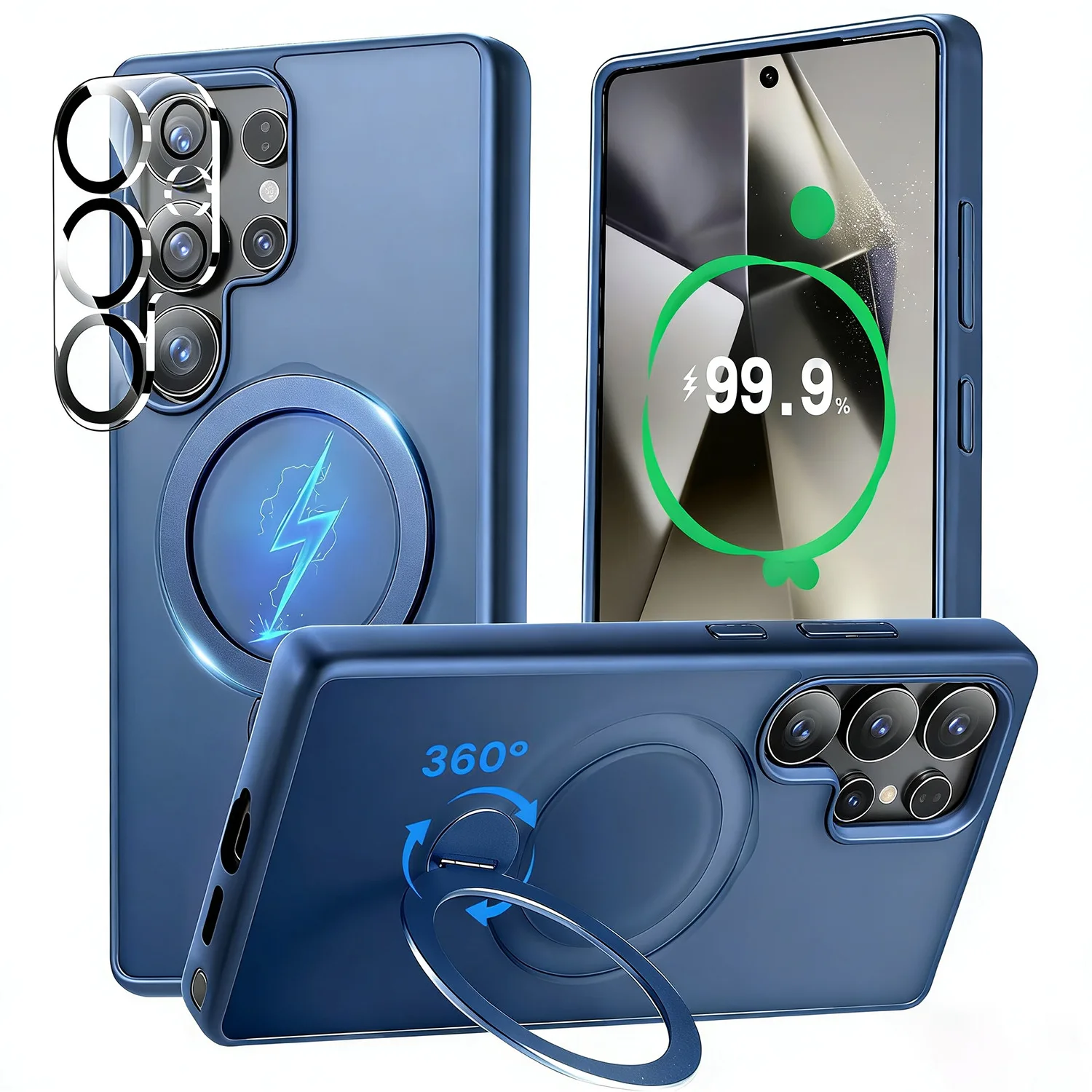 

case for Samsung S26 S25 S24 S23 ultra 360° Rotating Magnetic Stand Protective Case Shock Proof tough shell Anti-Fingerprint