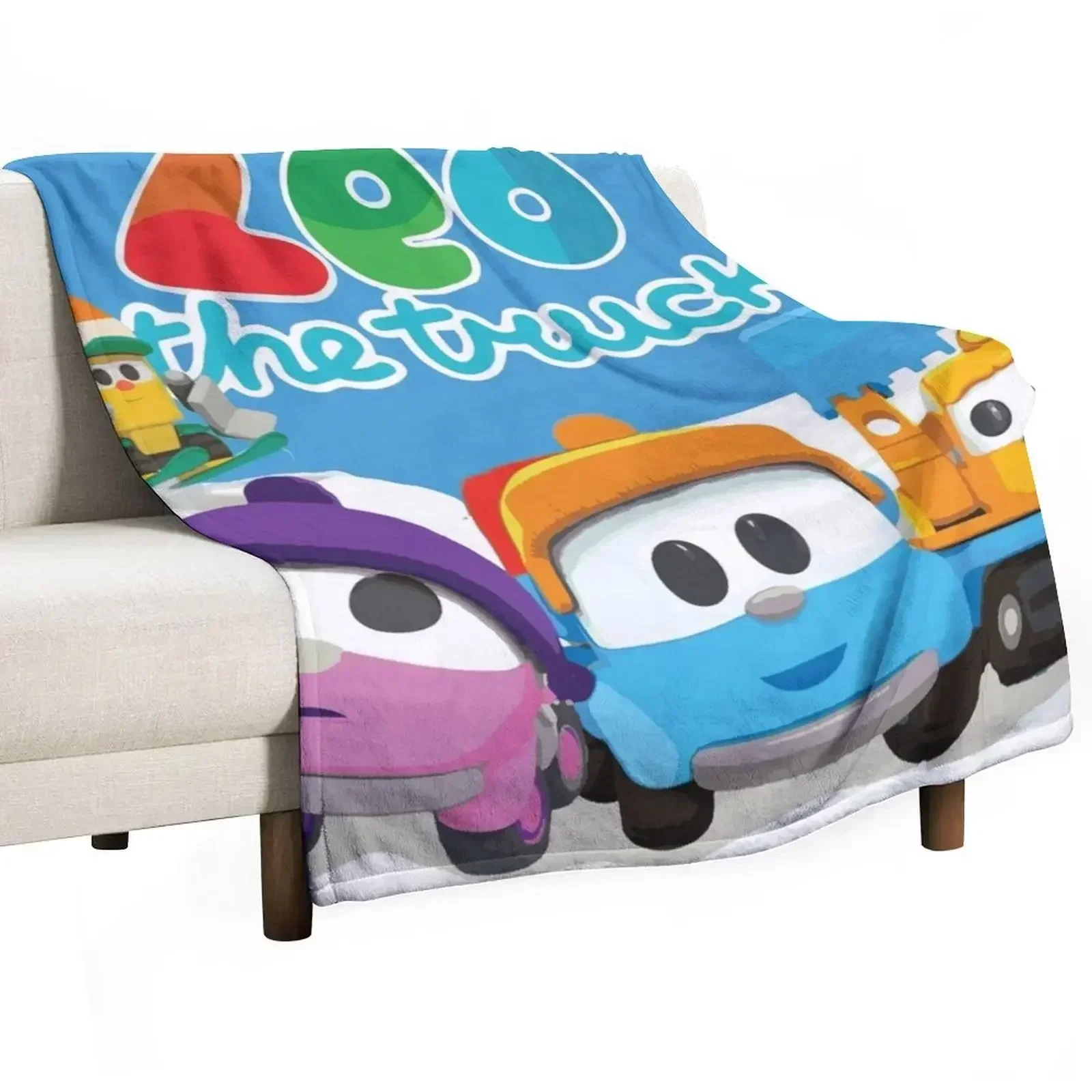 LEOthe truck, lift, scoop, and leah winter fun holiday Throw Blanket Furrys Nap for winter funny gift Winter beds Blankets