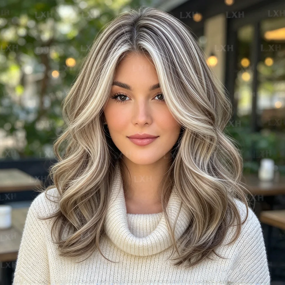 100% Real Soft Human Hair Waves Wig seamlessDyed Blonde Big Curly 150 Density 13x4 Lace Front Pre-Cut Fine Hair for Natural Look