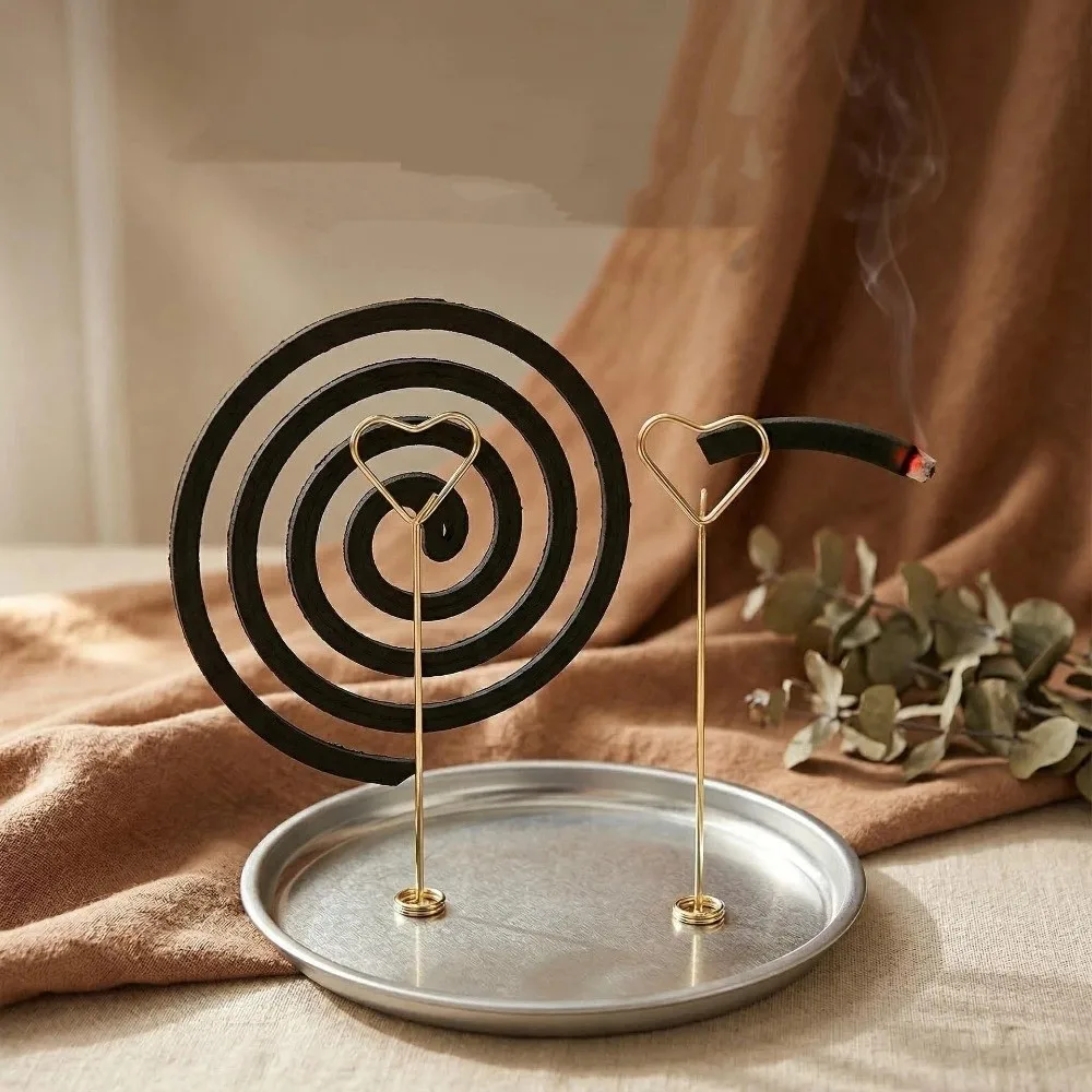 Heart Shape Magnetic Mosquito Coil Holder with Tray Heat-Resistant Gnat Coil Stand Anti-Scald Anti-Tip Incense Coil Burner