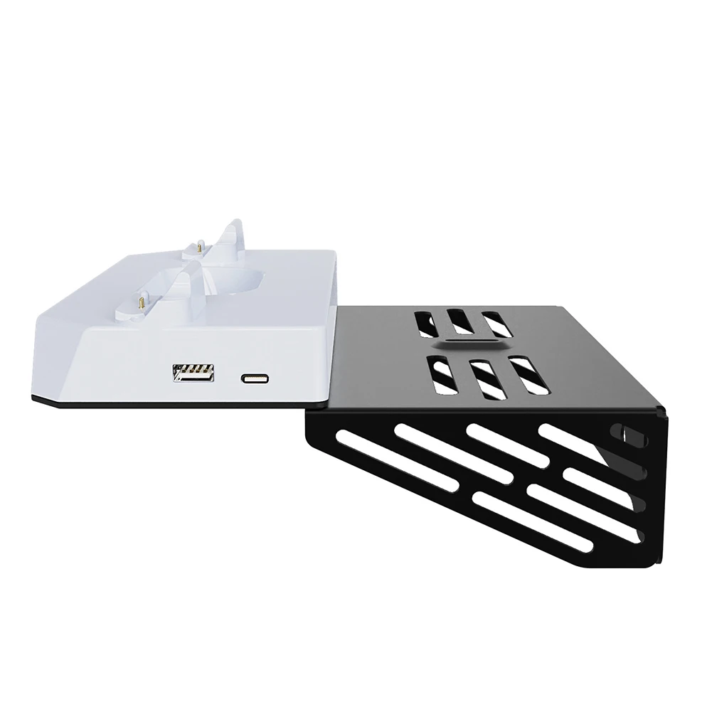 Shelf Floating Mount for PS5/PS5 Slim Disc & Digital Console with Dual Controller Charger RGB Light Wall Stand W/ Headset Holder