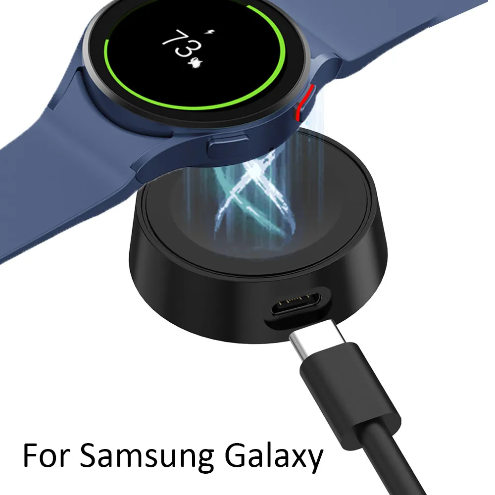 Mini Watch Wireless Charger Type C Cable Keychain Pad dla Samsung Galaxy Watch 7 6 5 Classic Pro 4 3 Active 2 Fast Charging Dock