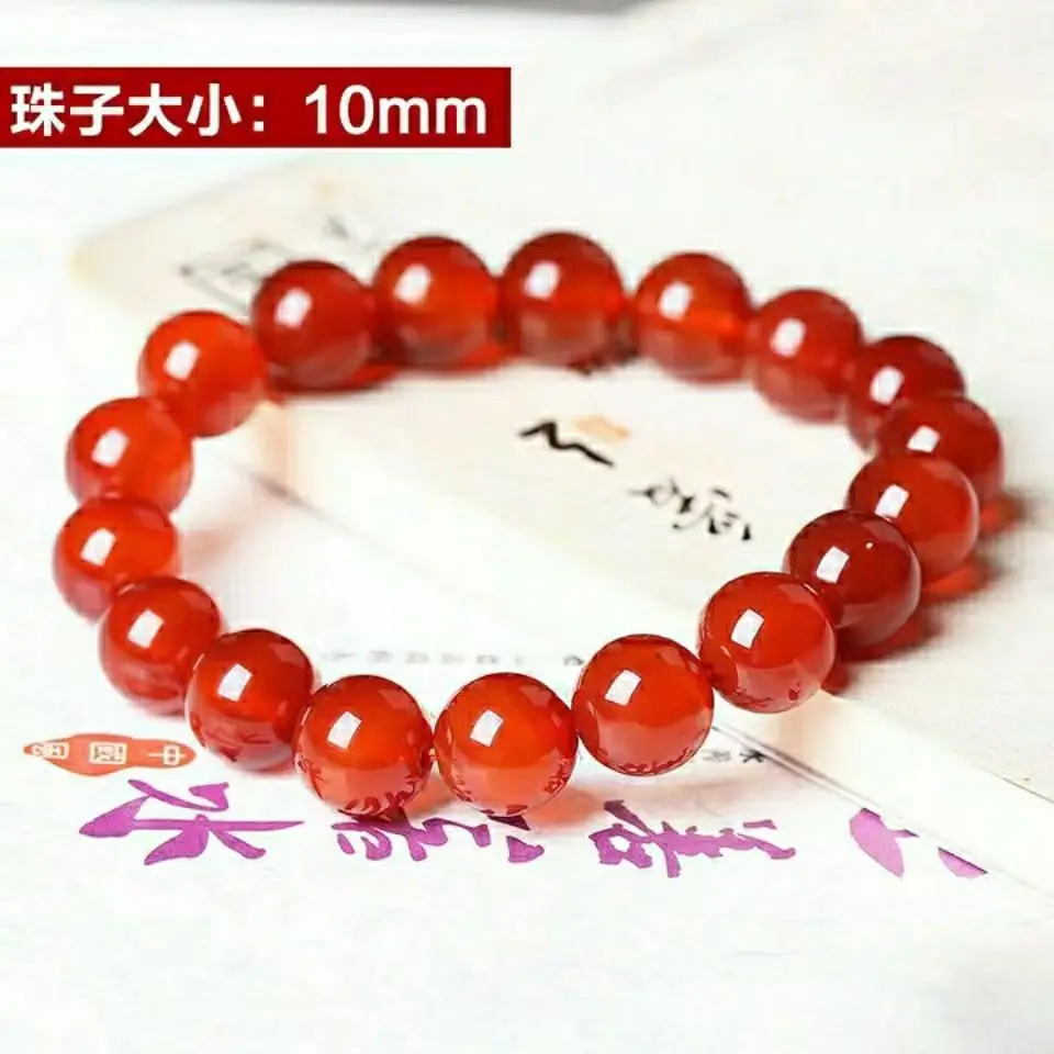 official-website tiki tiki Bohemia Natural Carnelian Red Agate Statement Bracelet Man Women Chalcedony Couples Gift