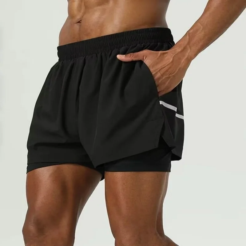 Sports shorts men's breathable sports three quarter pants marathon fitness pants training running pants