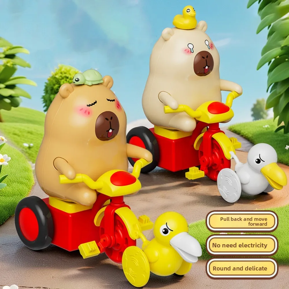 Wind-up Capybara Pull-back Car Toy Cartoon Funny Capybara Clockwork Doll Toys Seagull Cute Capybara Figure Toy Kids Children