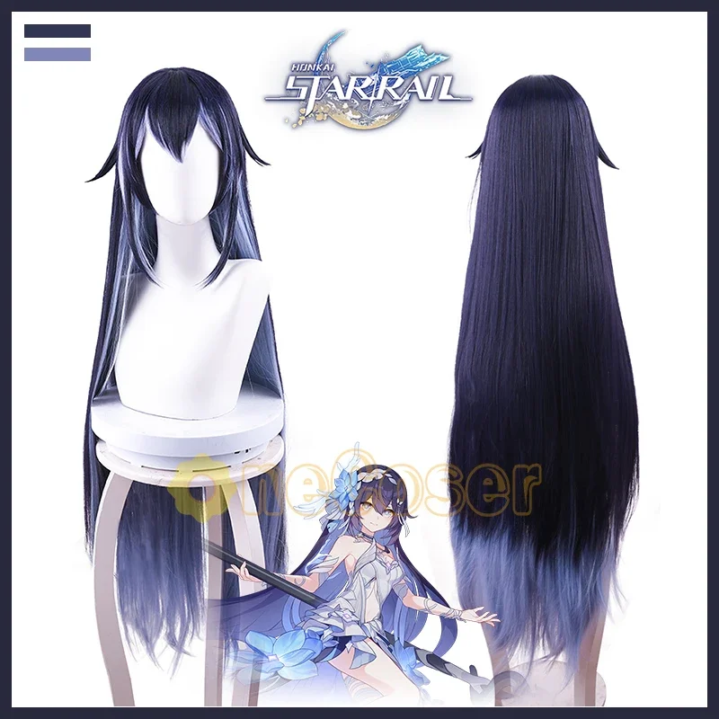 Seele Vollerei Cosplay Wig Honkai Star Rail Purple Long Hair Valkyrie Lawgiver of Life and Death Fiber Hair Free Wig Cap