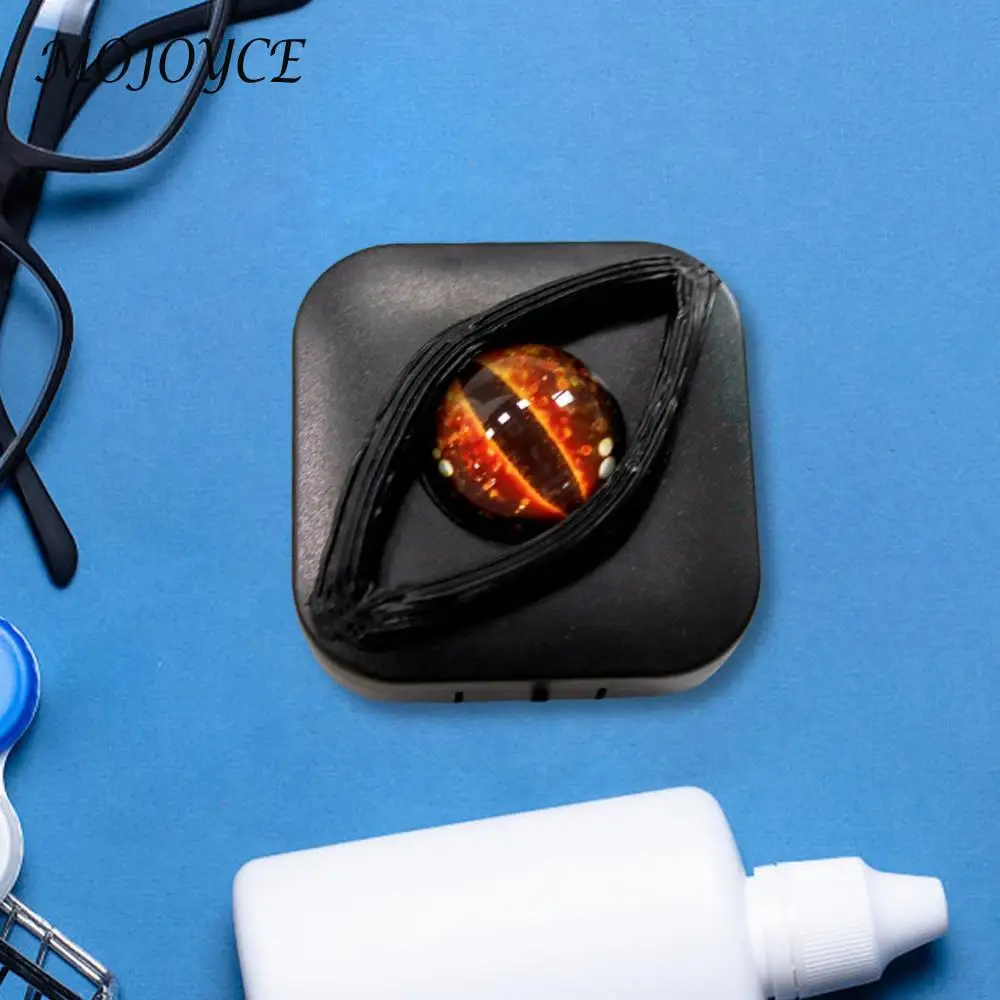 עדשות מגע עם תיבת עדשות מגע פאנק עם פינצטה מראה & שאיבה & מקל יניקה קופסת אחסון עדשות טיפול ערכת מתנות ליל כל הקדושים