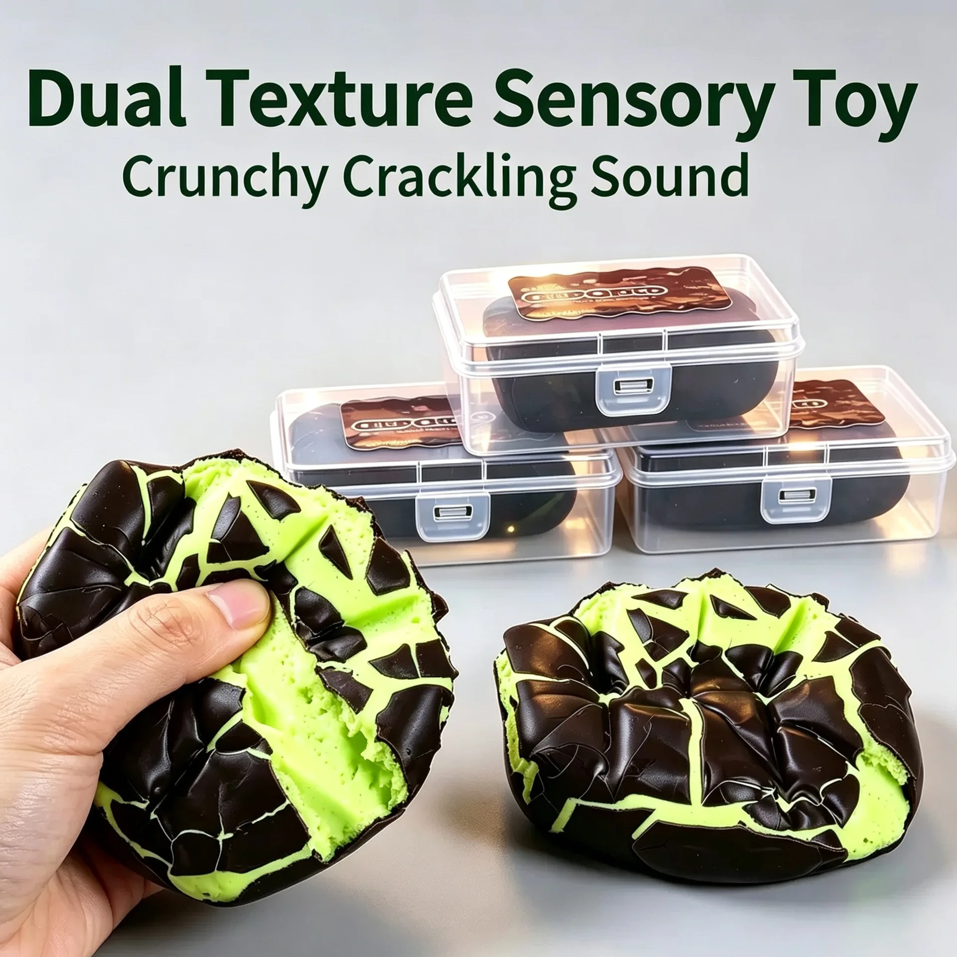 Crispy Squishy Toy Set｜Chocolate Donut Macaron Crunchy Stress Relief Toy