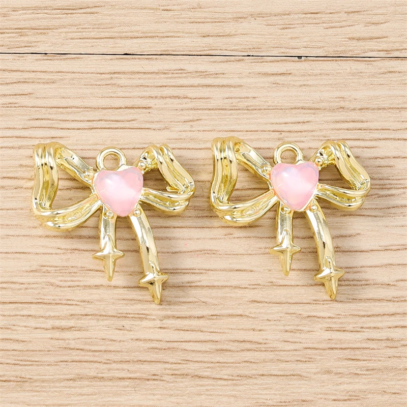 5 قطعة 21x20 مللي متر لطيف كريستال سبيكة Bowknot السحر لصنع المجوهرات أقراط المعلقات القلائد أساور اكسسوارات DIY بها بنفسك الهدايا #2