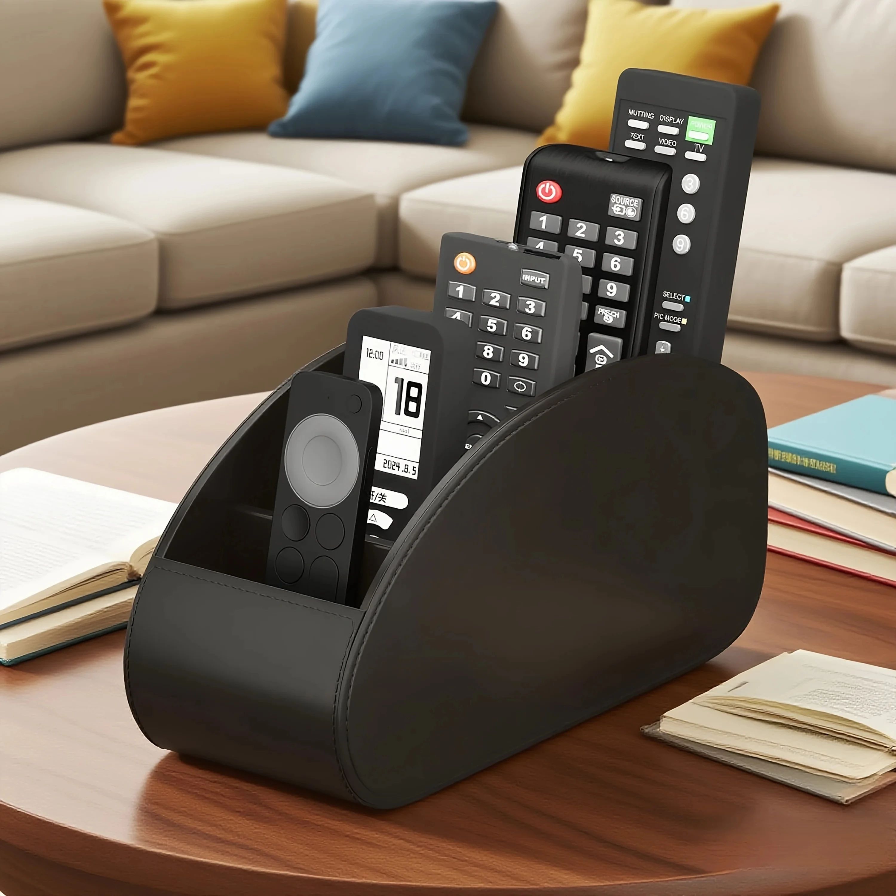 1pc Remote Control Holder, TV Remote Caddy Organizer for Desk & Bedside Table, Space-Saving Storage Tray for Pens & Media Device