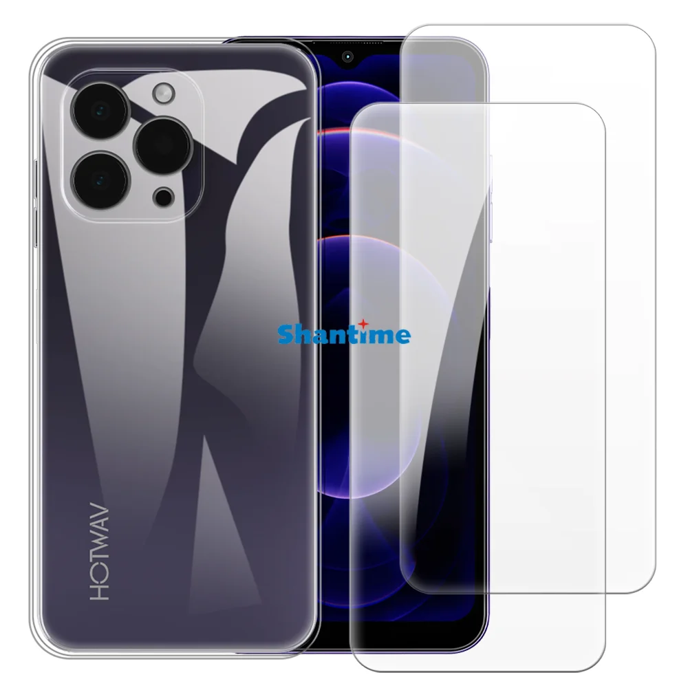 Soft Case + 2 Pack Tempered Glass Screen Protectors for Hotwav Note 13 Pro Full-Body Protection