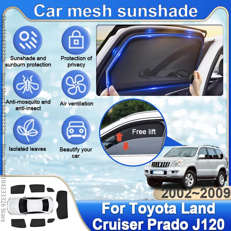 

For Toyota Land Cruiser Prado J120 120 2002~2009 Car Curtain Side Window Uv Protection Sun Visor Windshield Blind Summer Shade