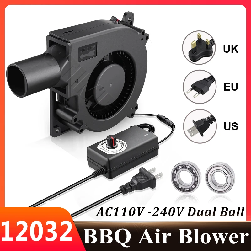 

Gdstime 120MM BBQ Air Blower Fan AC 220V 230V Centrifugal Fan Ball 12032 Cooling Fan For Inflatable Toys Wood Stove Drying Boots