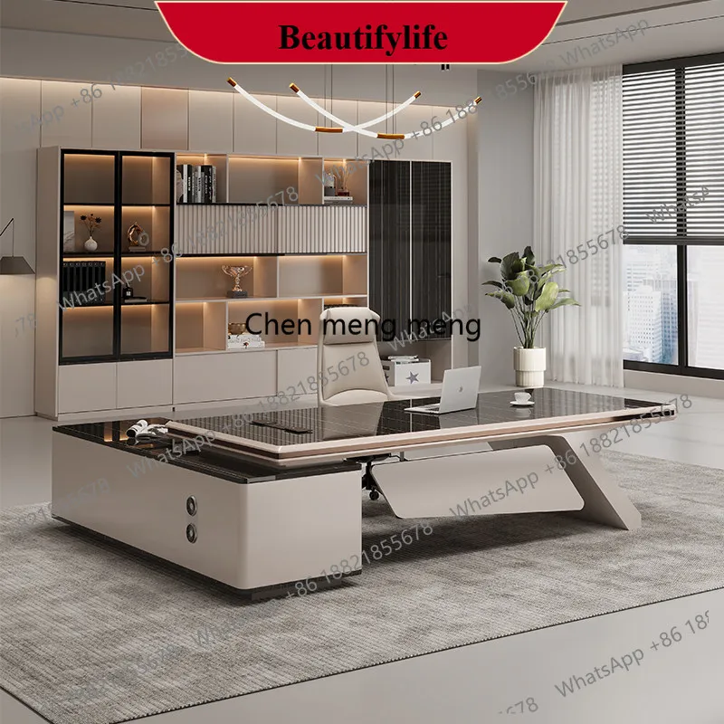 d178 Light luxury high-end new model, high-end president's office, large class table, ladies' boss table