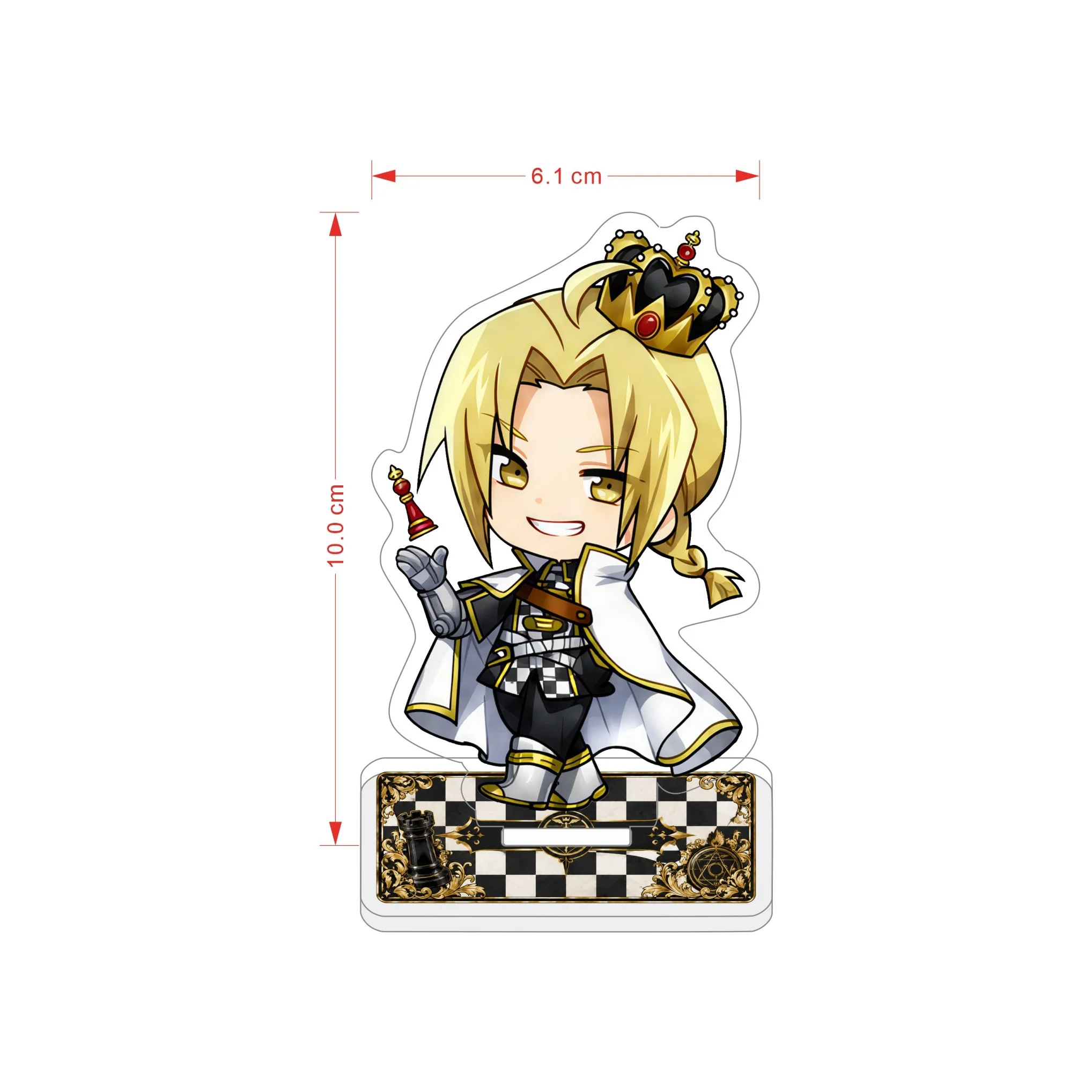 Anime Fullmetal Alchemist FMA 10cm Acrylic Stand Edward Alphonse Winry Chibi Chess Crown Desktop Collectible Decor Gift Keychain
