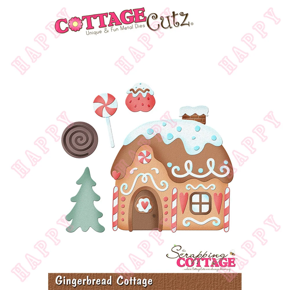 

New Metal Cutting Dies Gingerbread Cottage Scrapbook Diary Decoration Paper Craft DIY Greeting Card Handmade Embossing Template