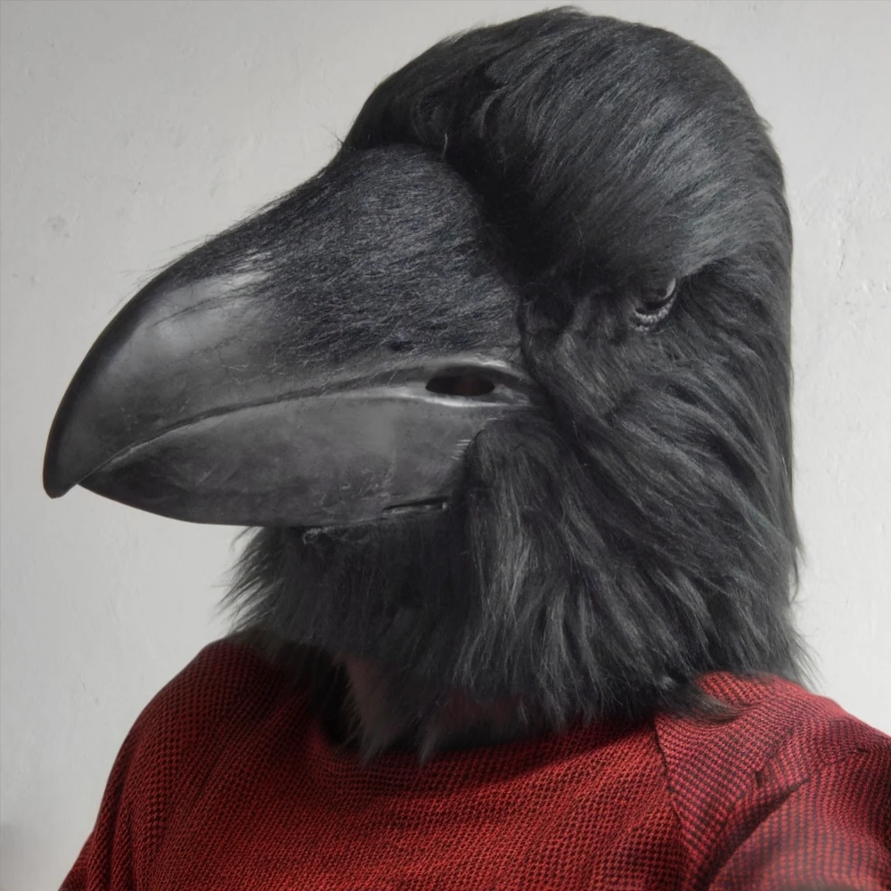 Funny Bird Mask Black Latex Cosplay Crow Masks Horror Beak Adult Halloween Cosplay Prop Fancy Dress Toys Masquerade Mask Joker - Image 2