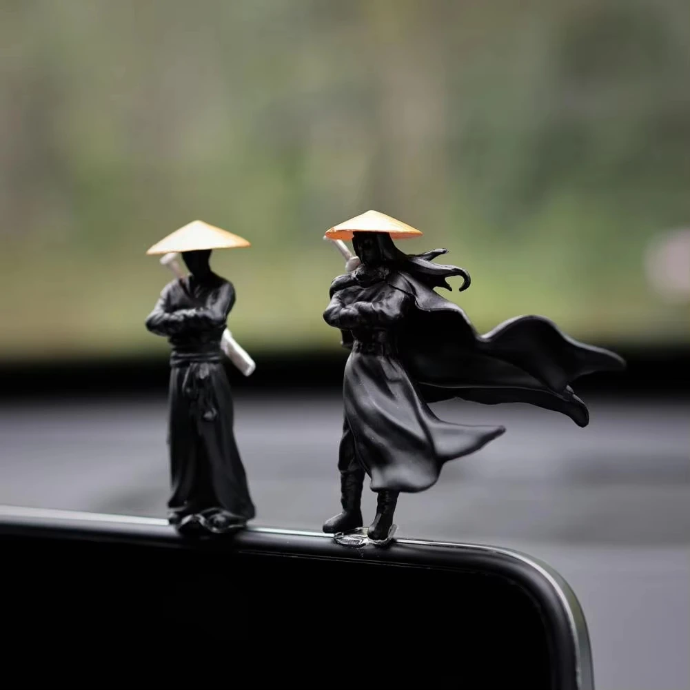 5cm painel do carro ornamento figura escultura casa de bonecas estátua samurai ninjas estilo chinês wuxia romance decoração mesa escritório