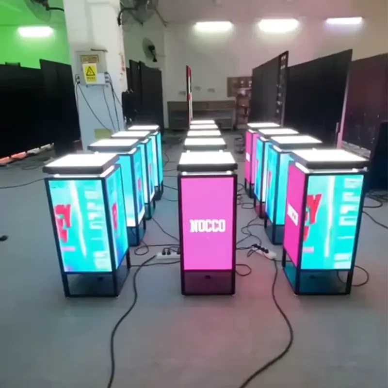 Customizable Indoor LED Display Stand Exhibition Billboard LED Poster Display Transparent Acrylic Display Cabinet