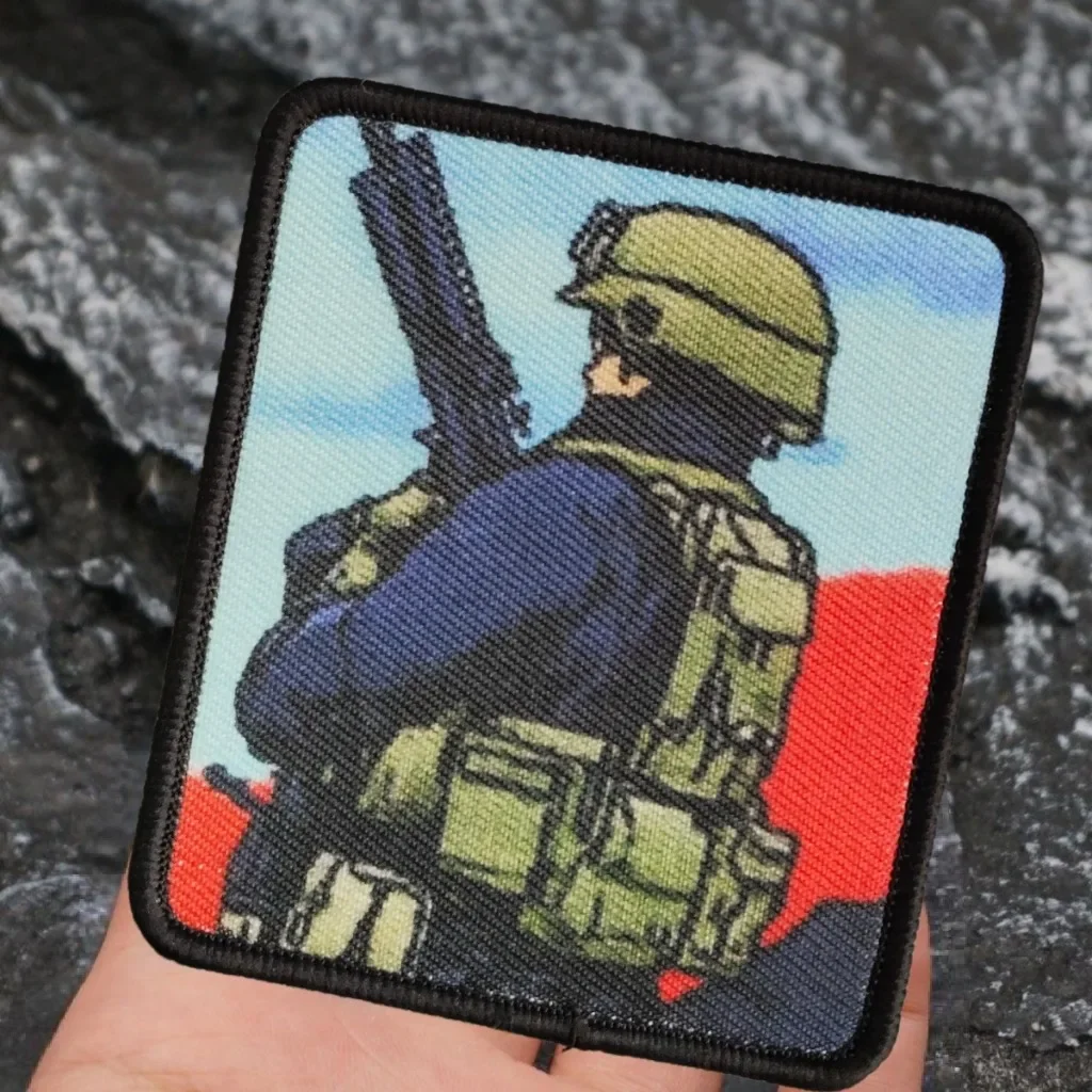 شارات طباعة شارة المعنويات الروسية ، محارب AK ، خطاف عسكري تكتيكي وحلقة ، سترة شارة ، ملصقات حقيبة ظهر ، انتفاضة