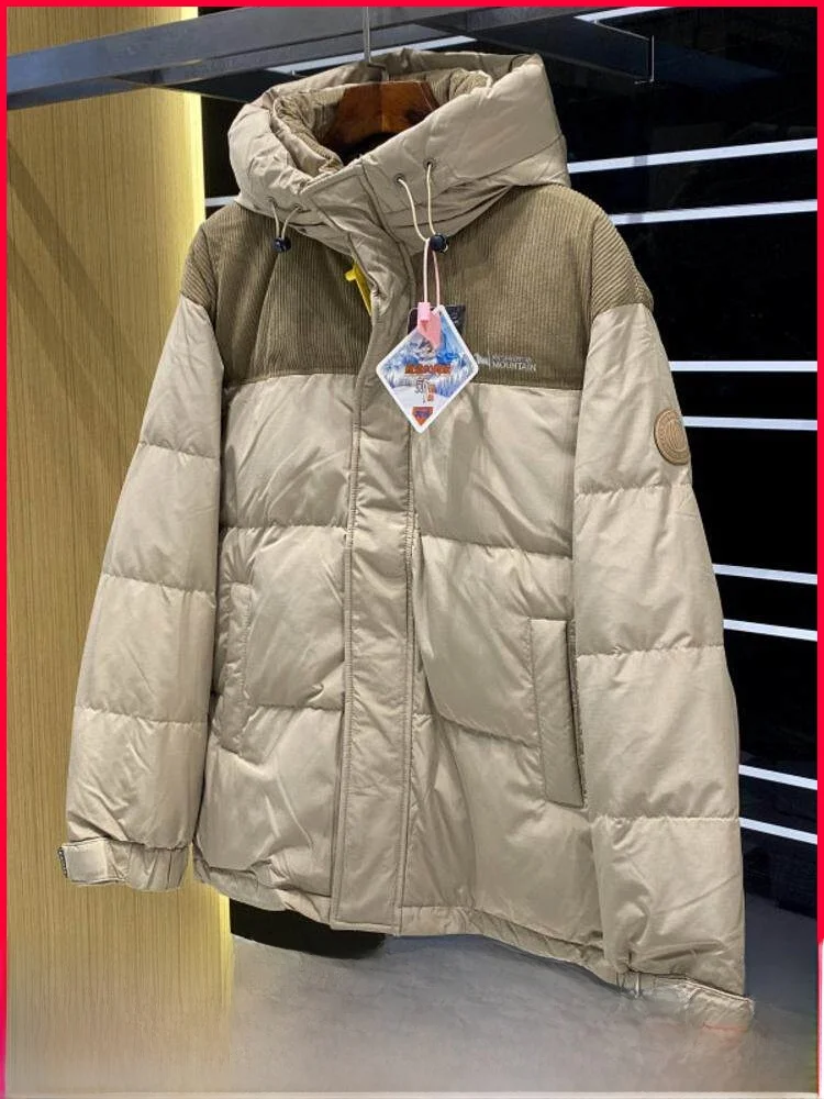 

Men's Outdoor Casual Hooded down Jaet Du down Filling Warm Reflective Winter Thiened Polyester Fiber Zipper Sle