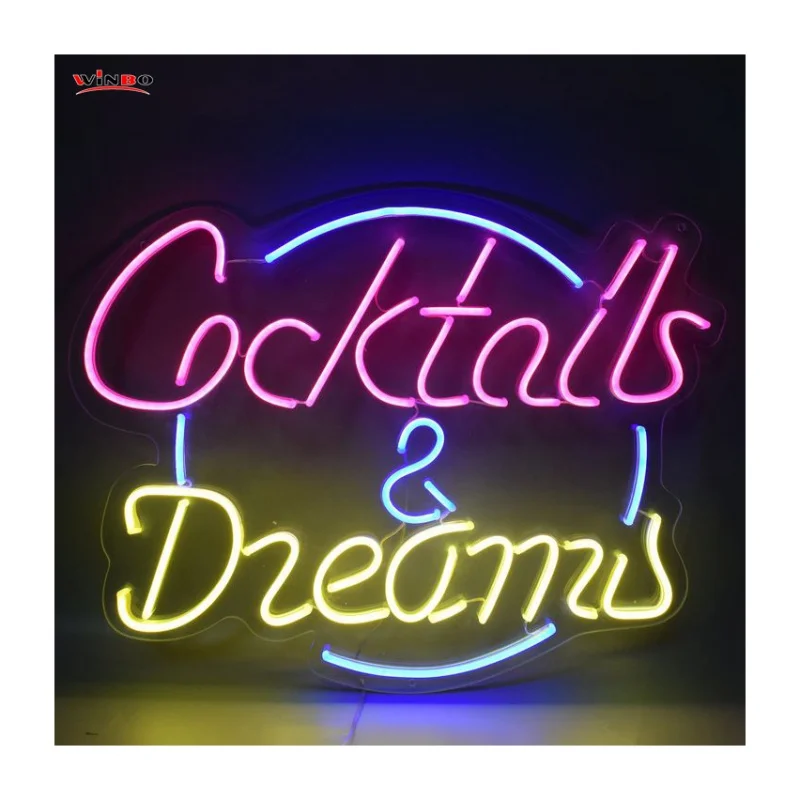 (Customized) dropshippingdesign led neon light name custom drop cocktail neon sign