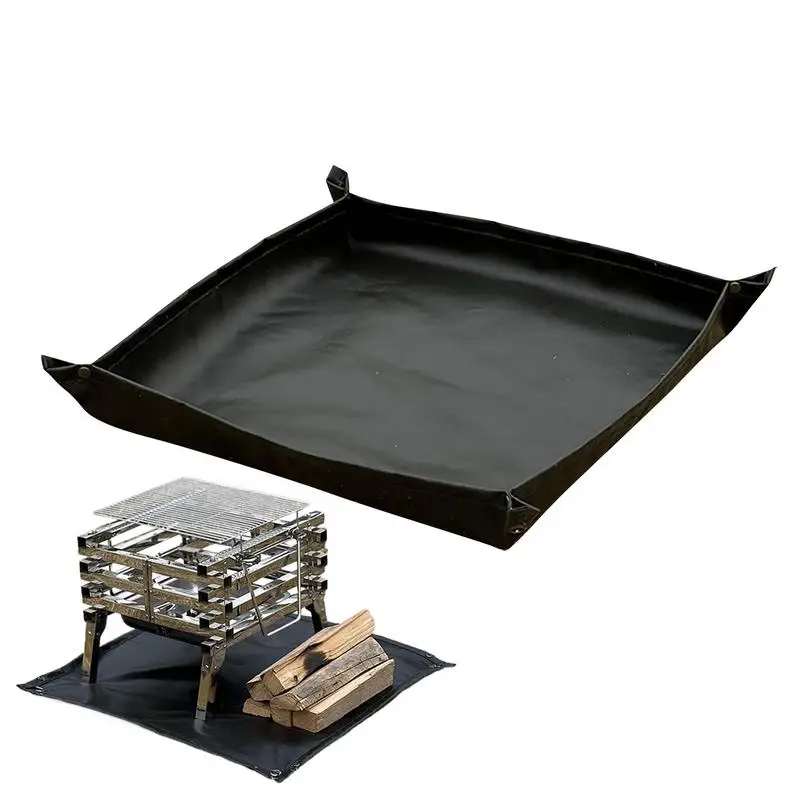 

Under Grill Mat Fire Pit Silicone Mat For Camping Patio Protection Foldable Pad Outdoor Stove Accessories Under Grill Pad For