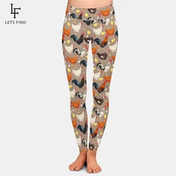 LETSFIND 2020 New Women Leggings Fashion High Waist High Waist 3D Chicken Print Elastic Fitness Soft Slim Leggings