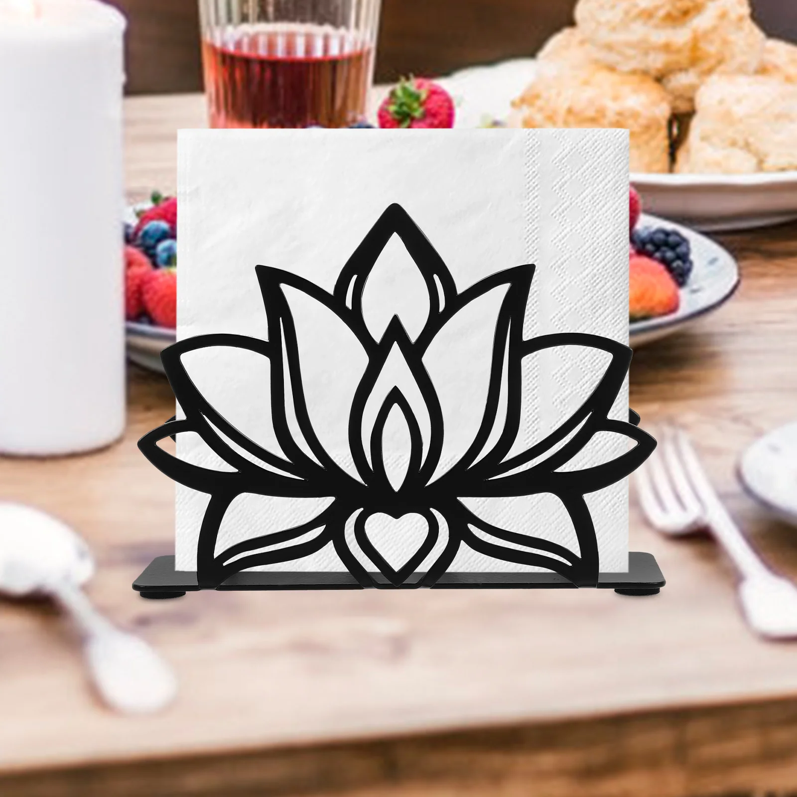 Lotus Napkin Holder Storage Napkins Holders for Kitchen Table Wooden Paper Tissue Dispenser