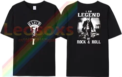 2024 Summerblack presley t-shirt da uomo in cotone elvi popolare I Am Legend confortevole manica corta retrò