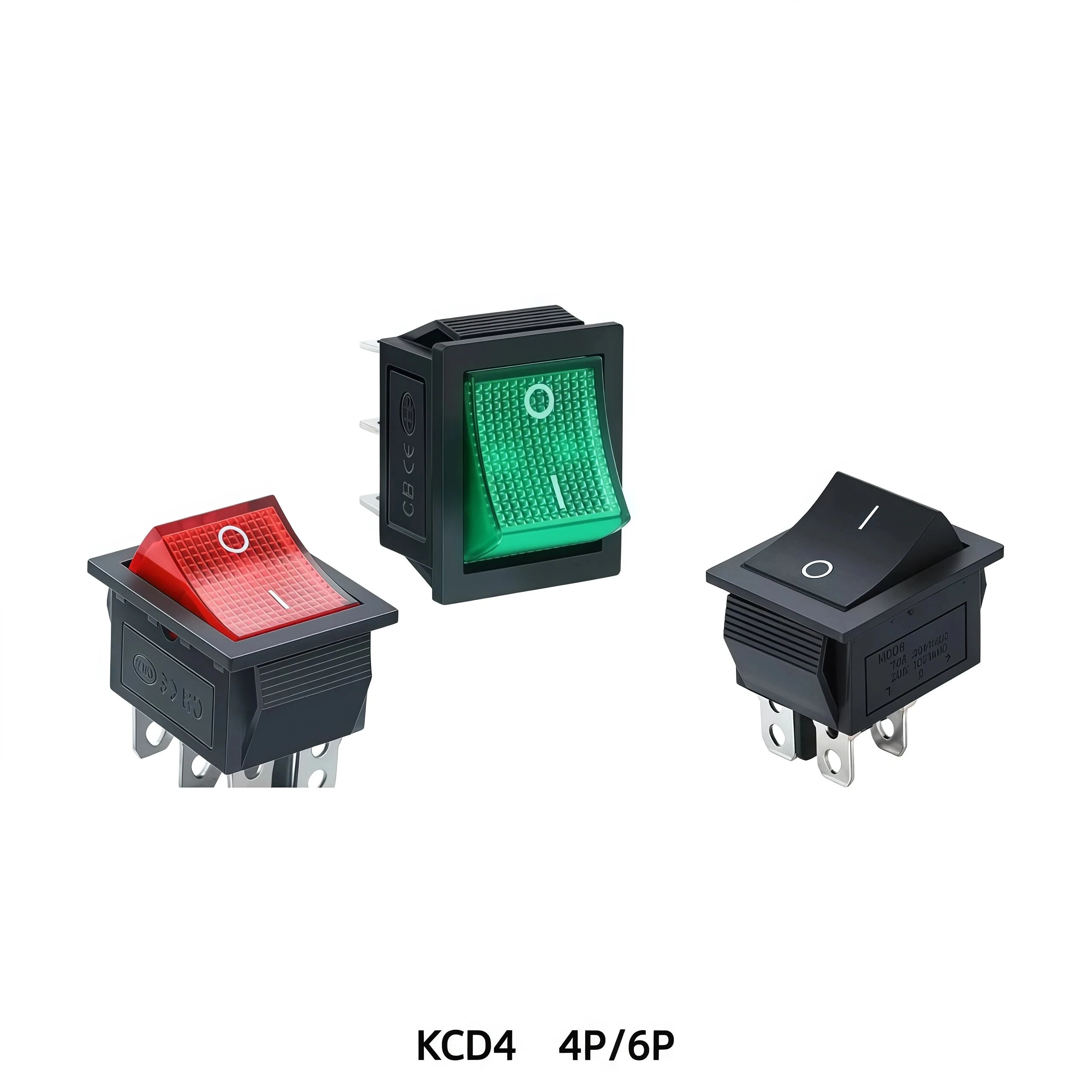 1 قطعة مفتاح الروك KCD4، مفتاح على شكل قارب، زر الطاقة، 4-Pin/6-Pin مع الضوء، 16A 250V، 31x25mm