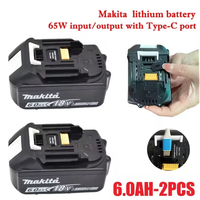 Original Makita BL1860 BL1850B BL1850 BL1840 BL1830 screwdriver battery & charger 18v Replacement Power Tool Batteries.