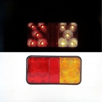 2Pcs 12V/24V 10 LED Dual Color Rear Brake Light Tail Light Turn Signal Indicator Stop Lamp for Car Truck Trailer Hot