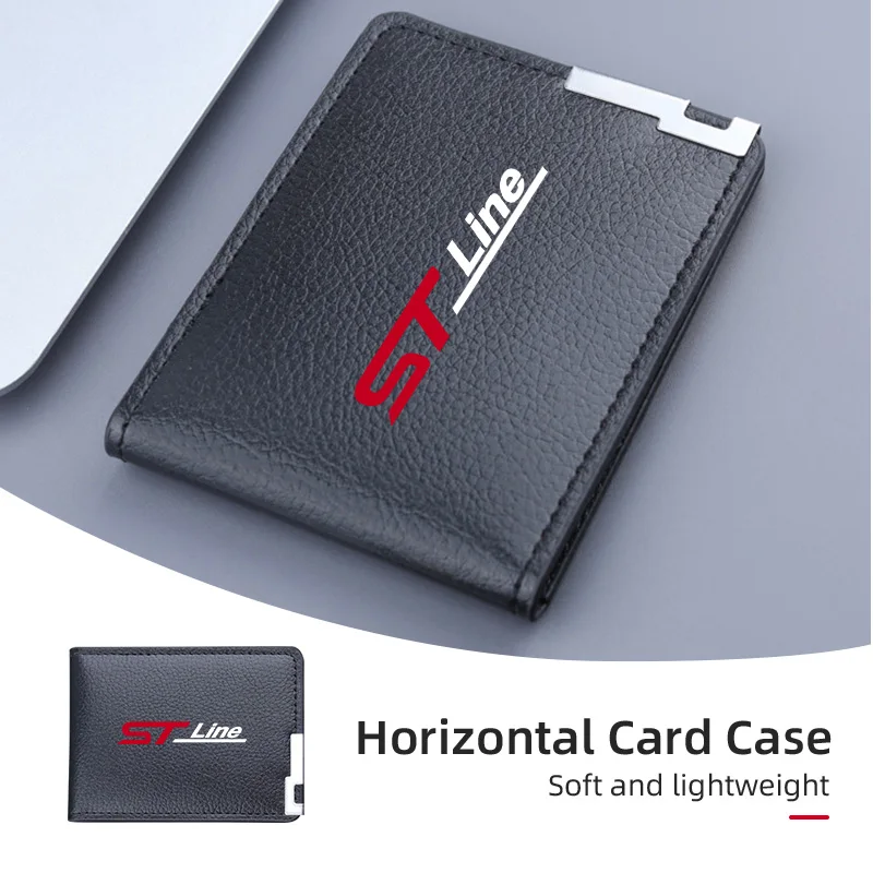 PU Leather Car Credit Card Holder Wallet Coin Purse Auto Accessories For Ford Escape Kuga Mondeo Fiesta Focus Fusion Ranger