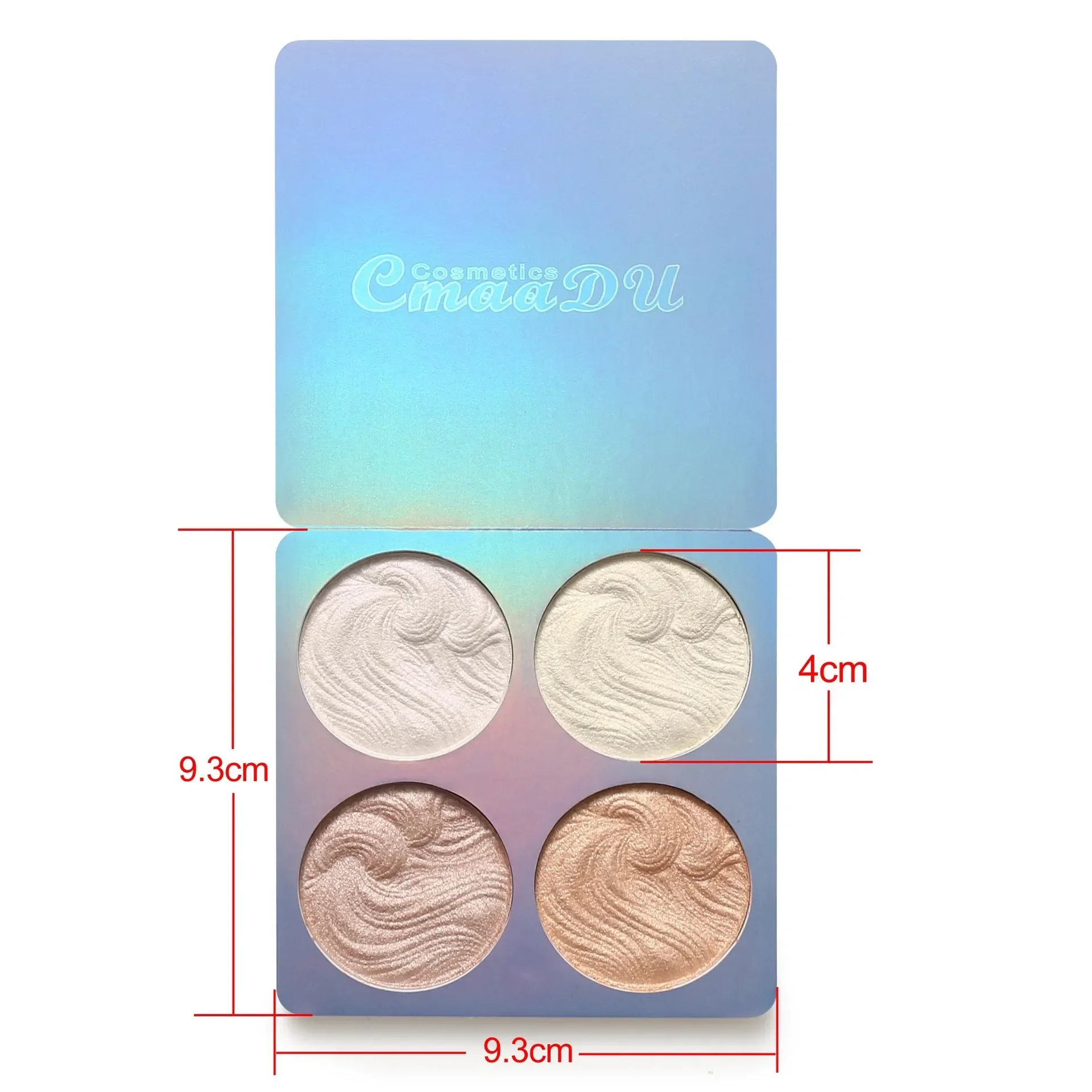 Heallor cmaadu 4 Farbe leuchtendes Make-up Schimmer Backpulver Text marker Palette Haut schiere Abdeckung Gesicht Kontur Bronzer Cosmeti