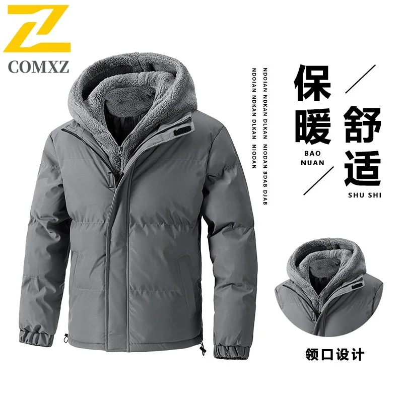COMXZ Top Luxury Men Padding Coat Fashion Splicing Outdoor Riding Windproof Coat Casual Street Style Windproof Autumn Garment