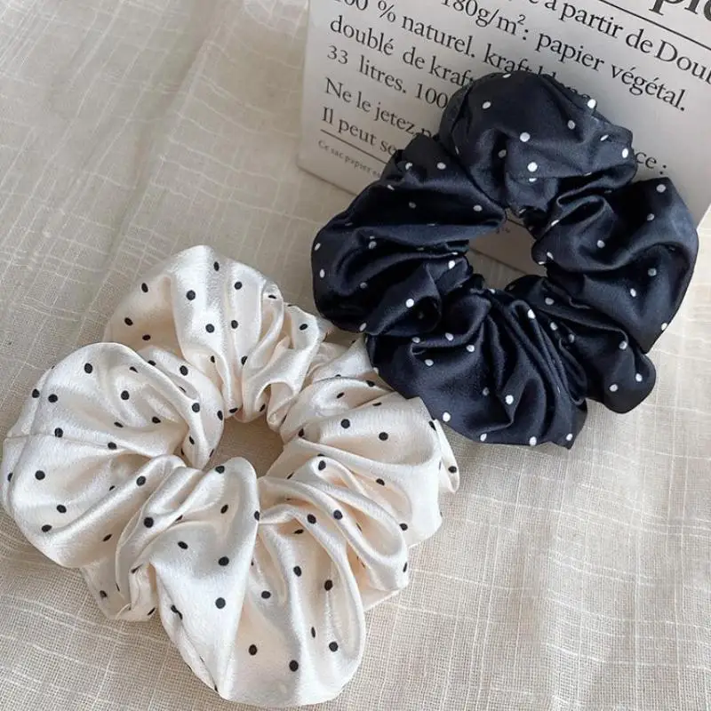 2 Stück elegante, minimalistische Haargummis für Damen, Haargummis aus Seide, elastische Haargummis mit Wellenmuster, Pferdeschwanz-Accessoires – Detail 4