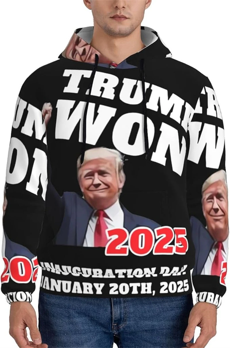 Donald Trump 2025 New Hoodies 3D Printed MAGA Trump Supporters Unisex Sweatshirt Men Women Oversized Pullover Men's Clothing