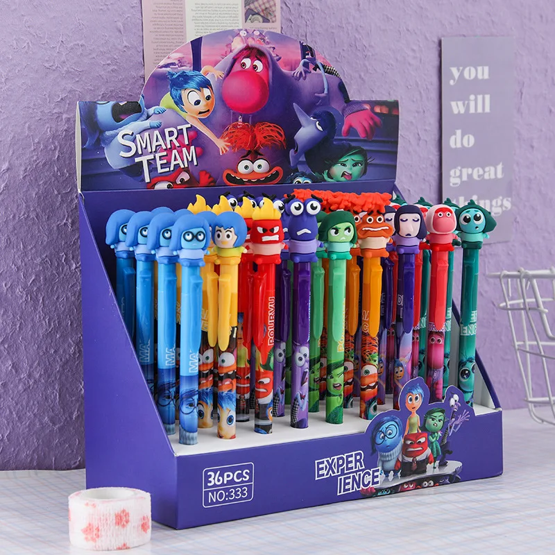 Stylo effaçable Disney Brain Agent, stylo à bille bleu cristal de haute qualité pour étudiants, motif dessin animé