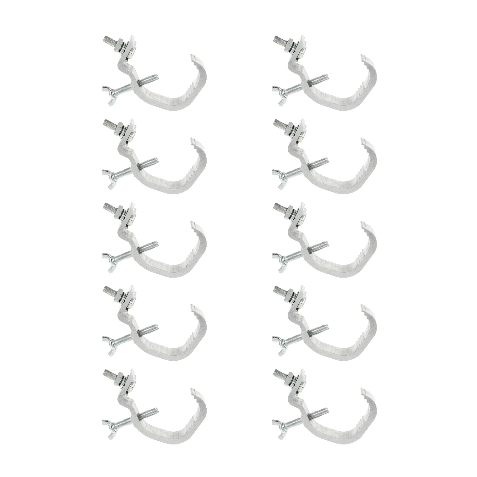 

10pcs Lamp Hooks 35-52mm Silver Adjustable Stage Light Accessories Aluminum Hooks Strong Capacity Easy Install Hanging Tools